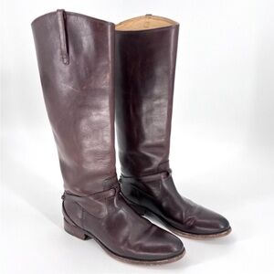 FRYE Lindsay Leather Knee High Riding Boot Style 76976 Dark Brown size 7.5